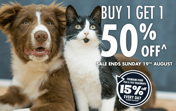 Buy 1 get 1 50% Off Royal Canin food range