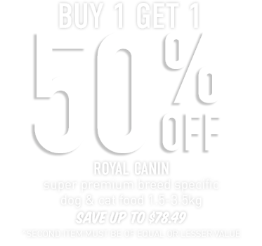 50 %OFF ROYAL CANIN super premium breed specific dog & cat food 1.5-3.5kg