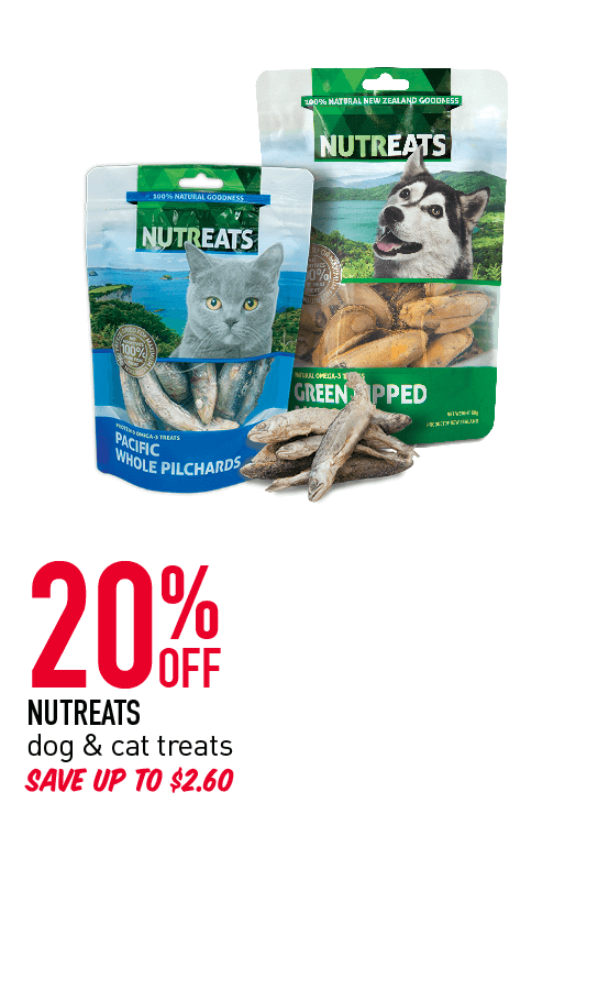 NUTREATS dog & cat treats 20%OFF