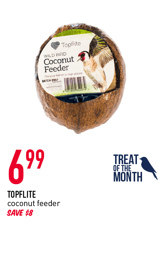 $6.99  TOPFLITE coconut feeder